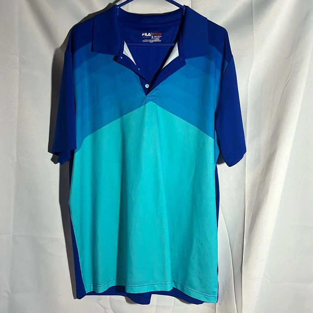 Fila sport golf shirt - athletic fit - XL - blue - Picture 1 of 3